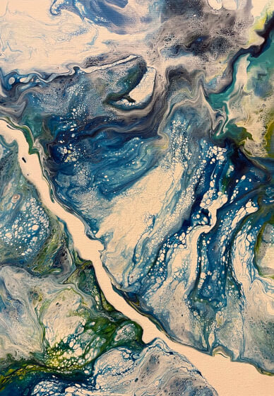 Beachy Acrylic Pour Painting and Sip - Fluid Art Class Melbourne