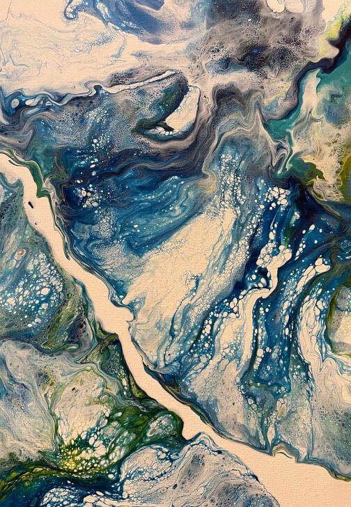 Beachy Acrylic Pour Painting and Sip - Fluid Art Class Melbourne