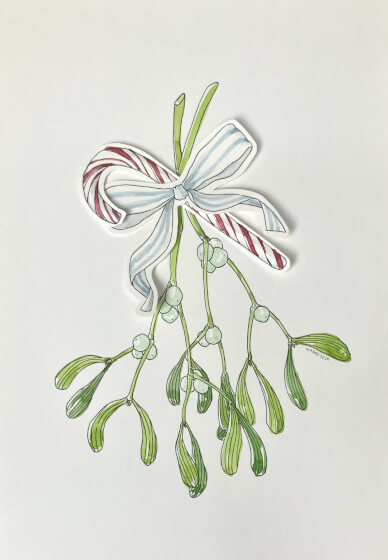 Chirstmas Mistletoe Watercolour Workshop