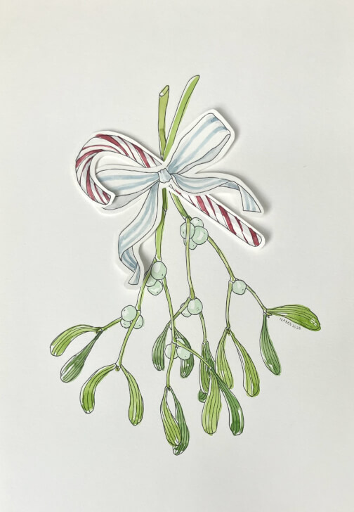 Chirstmas Mistletoe Watercolour Workshop