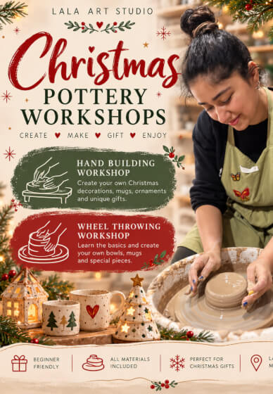 Christms Pottery Workshop: Ceramic Painting, Hand Building