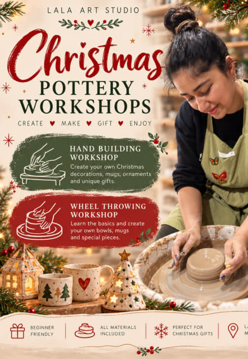 Christms Pottery Workshop: Ceramic Painting, Hand Building