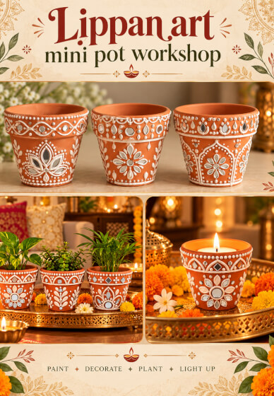 Lippan Art Mini Pot Workshop | Diwali and Festive