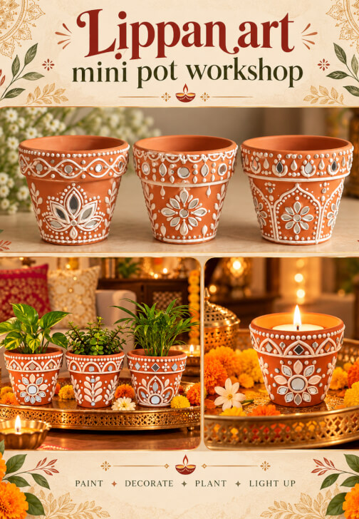 Lippan Art Mini Pot Workshop | Diwali and Festive