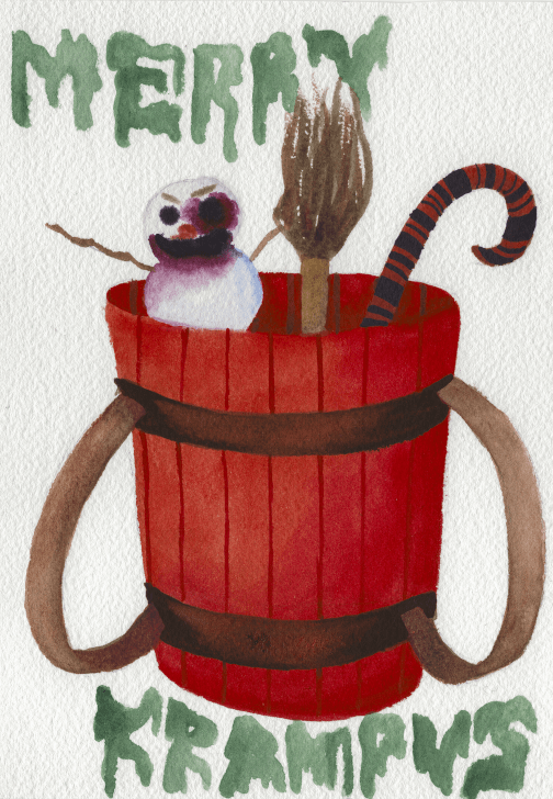Merry Krampus Watercolour Workshop