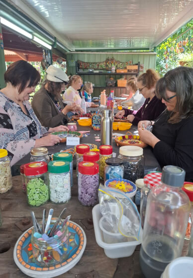 Mosaic Bird Bath Workshop