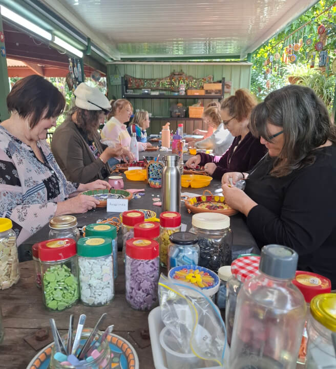 Mosaic Bird Bath Workshop