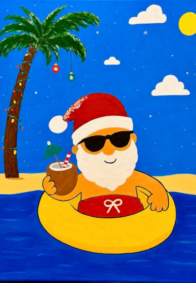 Paint and Sip Class: Santa's Tropical Christmas