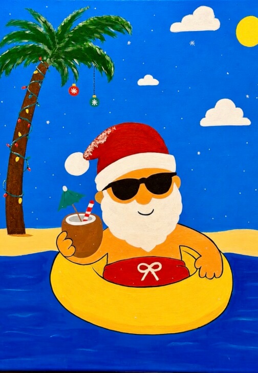 Paint and Sip Class: Santa's Tropical Christmas