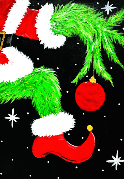 The Sneaky Twinkle Toed Grinch Paint and Sip Workshop