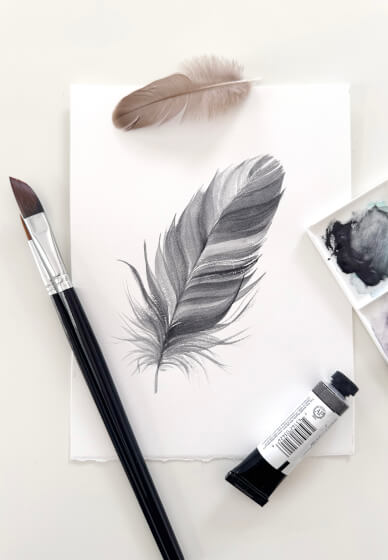 Watercolour Feather Painting Class for Beginners