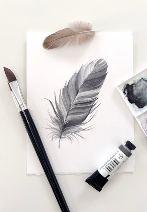 Watercolour Feather Painting Class for Beginners
