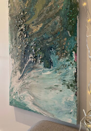 Beachy Acrylic Pour Painting and Sip - Fluid Art Class Melbourne
