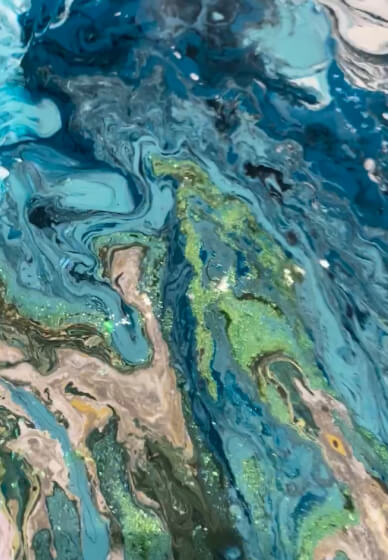 Beachy Acrylic Pour Painting and Sip - Fluid Art Class Melbourne