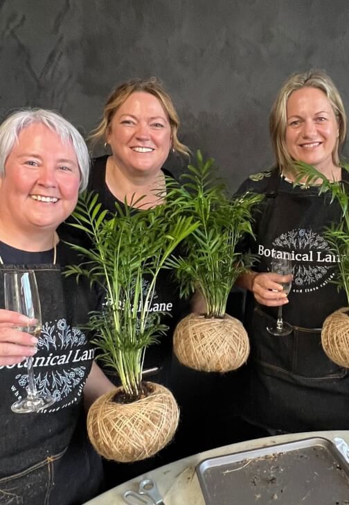 Kokedama class in Ravenswood with Botanical Lane
