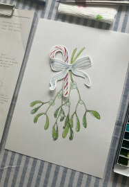 Chirstmas Mistletoe Watercolour Workshop