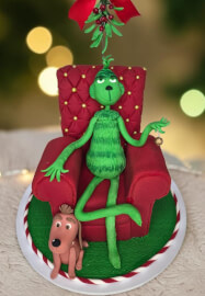 Christmas Couch Grinch and Max Cake Class