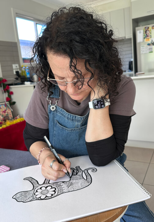 Painting class in Belmont with Mudra Shah