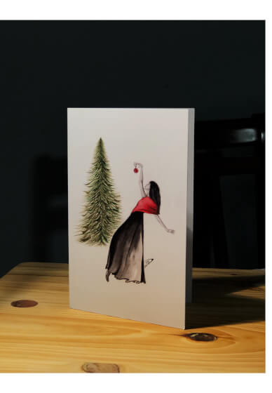 Fashion Illustration Christmas Card Making at Home