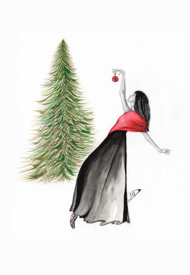 Fashion Illustration Christmas Card Making at Home