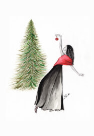 Fashion Illustration Christmas Card Making at Home