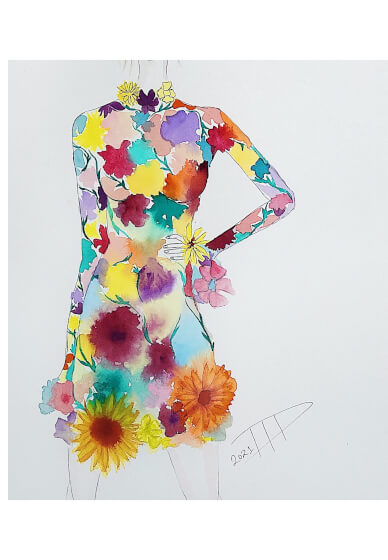 Fashion Illustration Christmas Card Making at Home