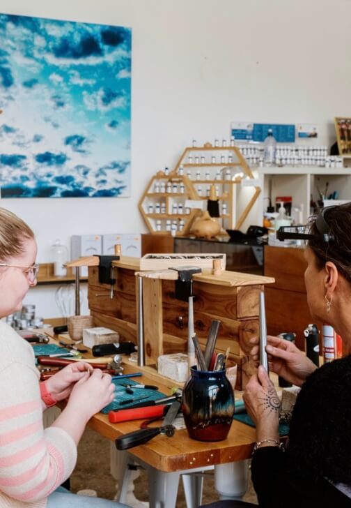 Jewellery Making class in Epsom with Blue Water Silver