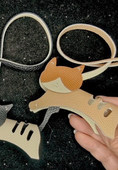 Japanese Genuine Leather Cat Charm Workshop