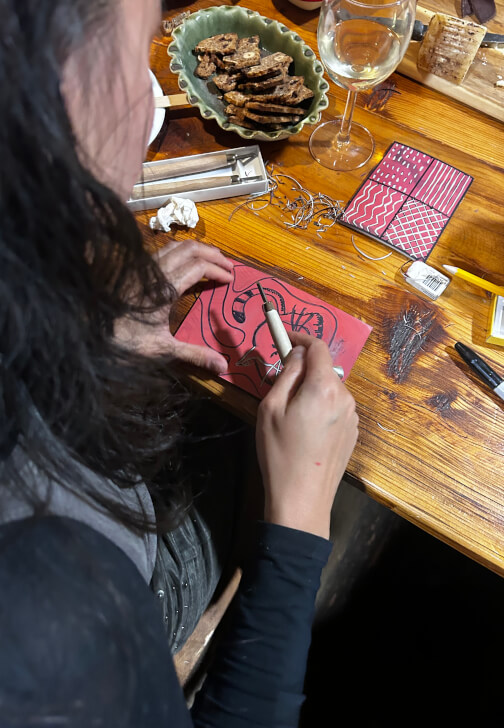 Photo from a print Making class in Brunswick West
