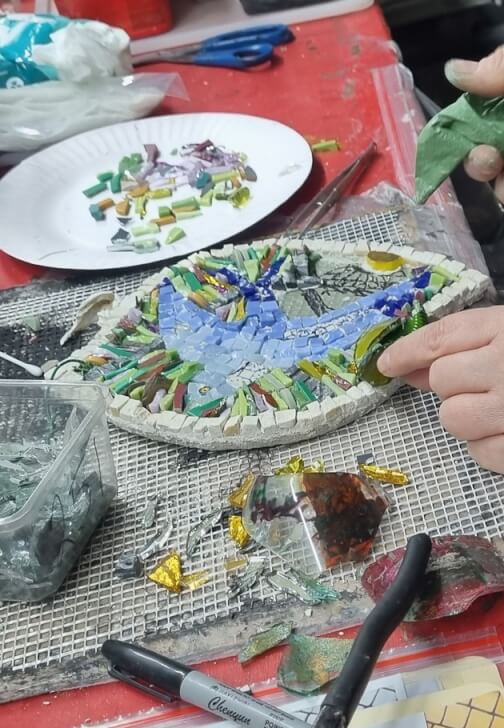 Mosaic Smalti Course - 1 Day Intro to Smalti Glass, Mixed Media