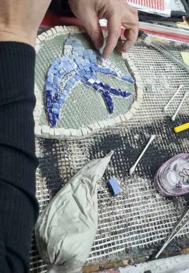 Mosaic Smalti Course - 1 Day Intro to Smalti Glass, Mixed Media
