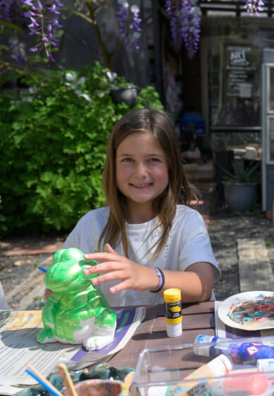 Paint a Pot Experience in a Vintage Tram