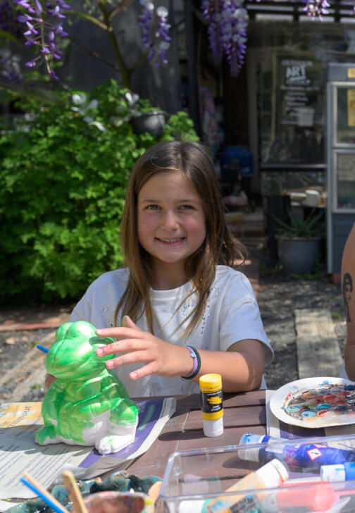 Paint a Pot Experience in a Vintage Tram