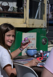 Paint a Pot Experience in a Vintage Tram