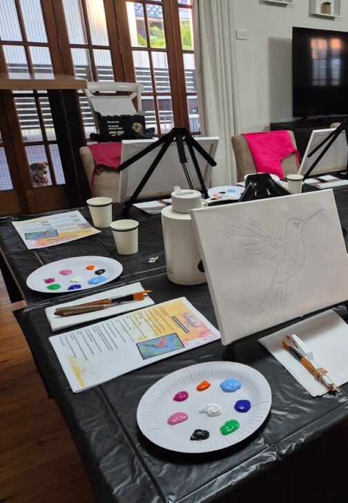Painting class in Long Jetty, NSW