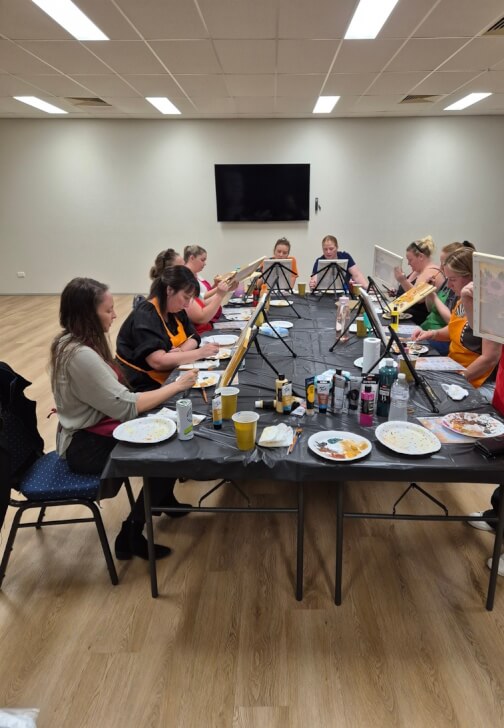 Painting class in Long Jetty with Paint, Create & Flow