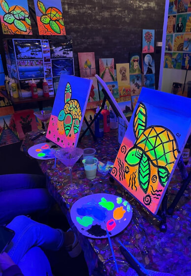 Paint and Sip: Glow UV Light Paint Party
