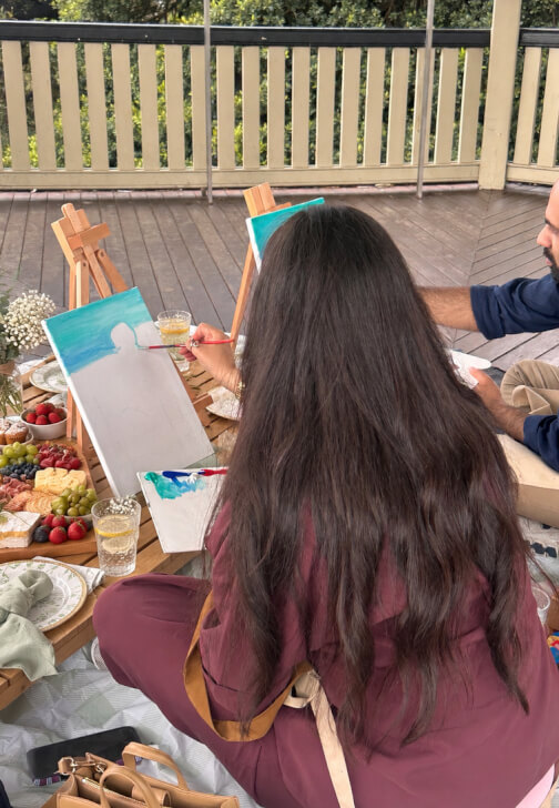 Painting class in Barangaroo, NSW