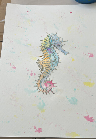 Rainbow Reef Seahorse Watercolour Painting Workshop