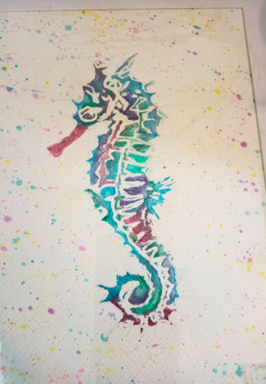 Rainbow Reef Seahorse Watercolour Painting Workshop