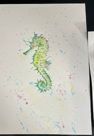 Rainbow Reef Seahorse Watercolour Painting Workshop