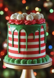 Striped Christmas Butter Icing Cake Decorating Class