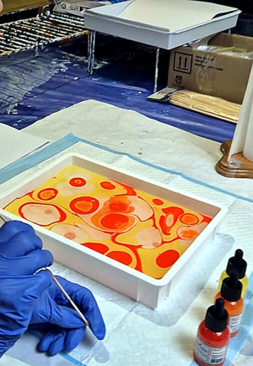 Fluid Art class in Richmond with Live For Art