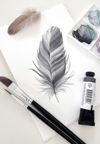 Watercolour Feather Painting Class for Beginners