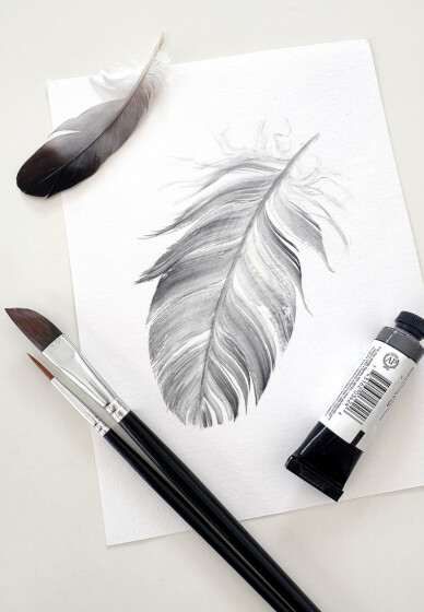 Watercolour Feather Painting Class for Beginners