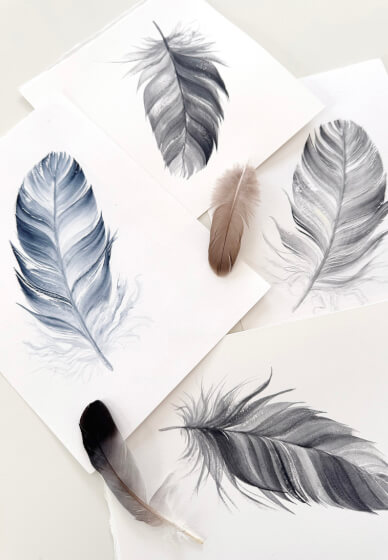 Watercolour Feather Painting Class for Beginners