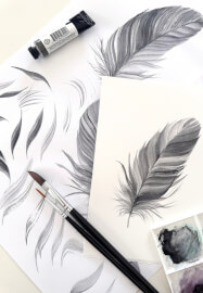 Watercolour Feather Painting Class for Beginners