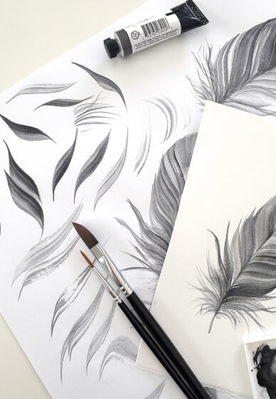 Watercolour Feather Painting Class for Beginners