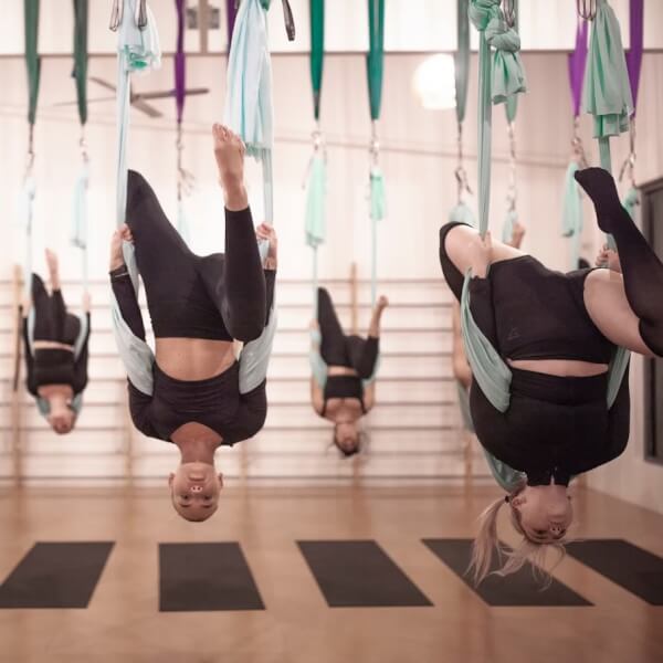 Photo from a Aerial Yoga Perth workshop