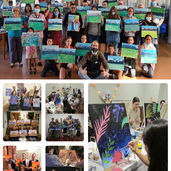 Photo from a Bubbles and Brushes workshop